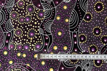 PURPLE DANCING SPIRIT Aborigines Stoff aus Australien